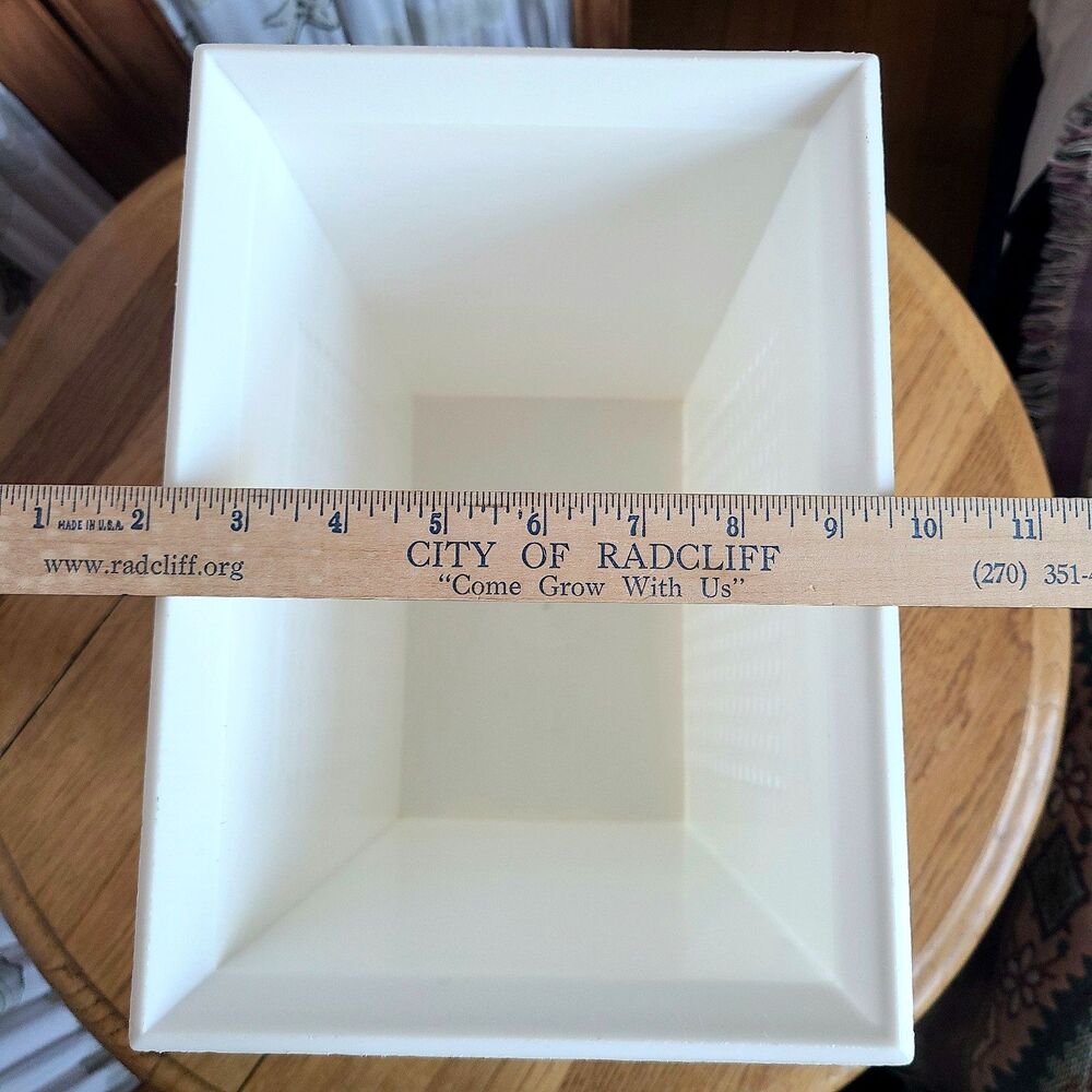 1960s Wastebasket Plastic Trash Can Bin White Retro Mid Century USA Vtg Kitchen - Picture 11 of 12